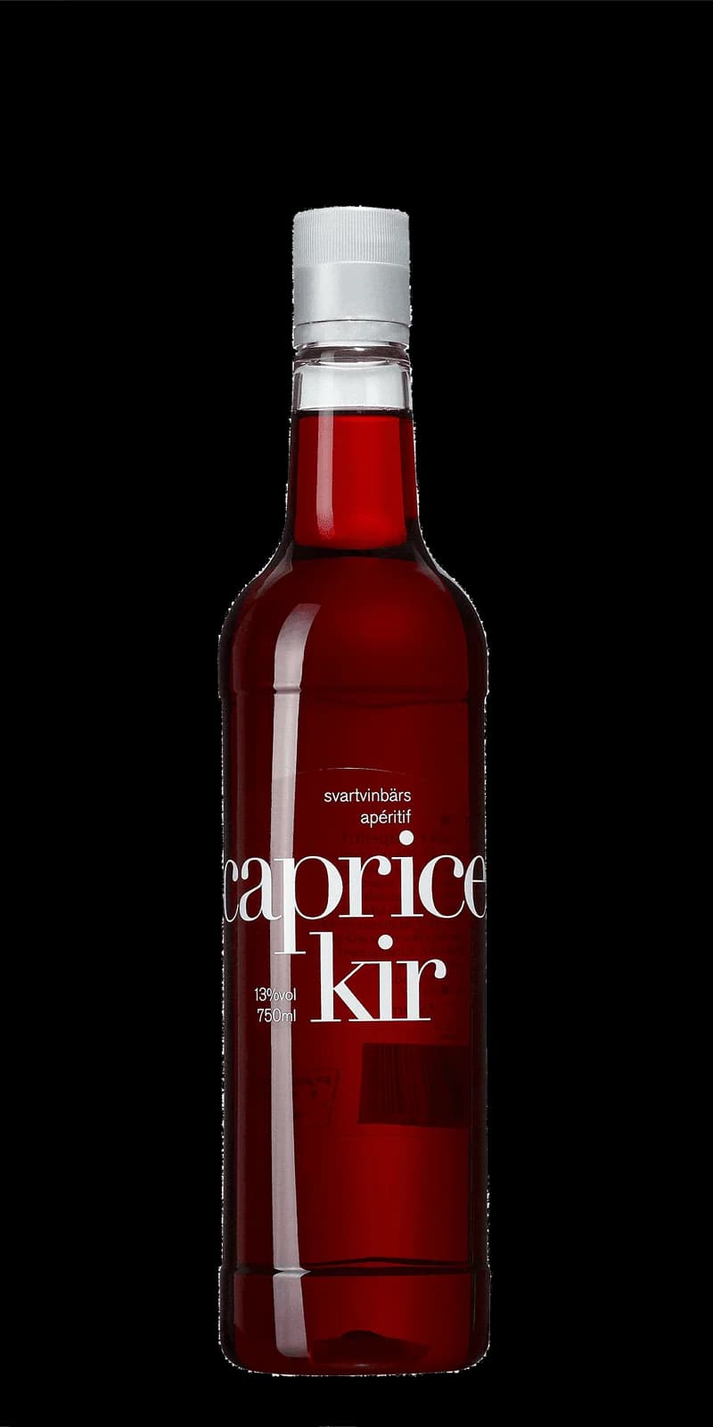Flaska med Caprice Kir smaksatt vin och fruktvin, 800x1600 px.