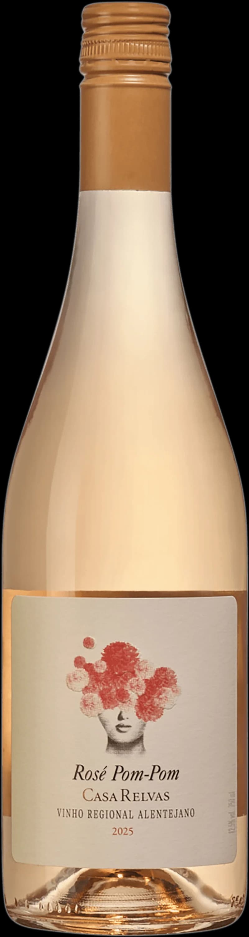 Casa Relvas rosévin i ett glas mot en ljus bakgrund.