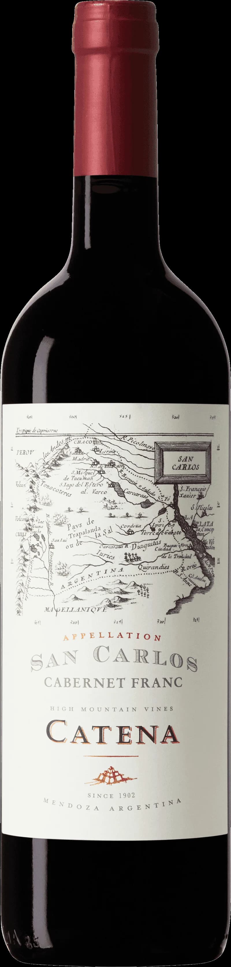Flaska av Catena Appellation rött vin mot neutral bakgrund.