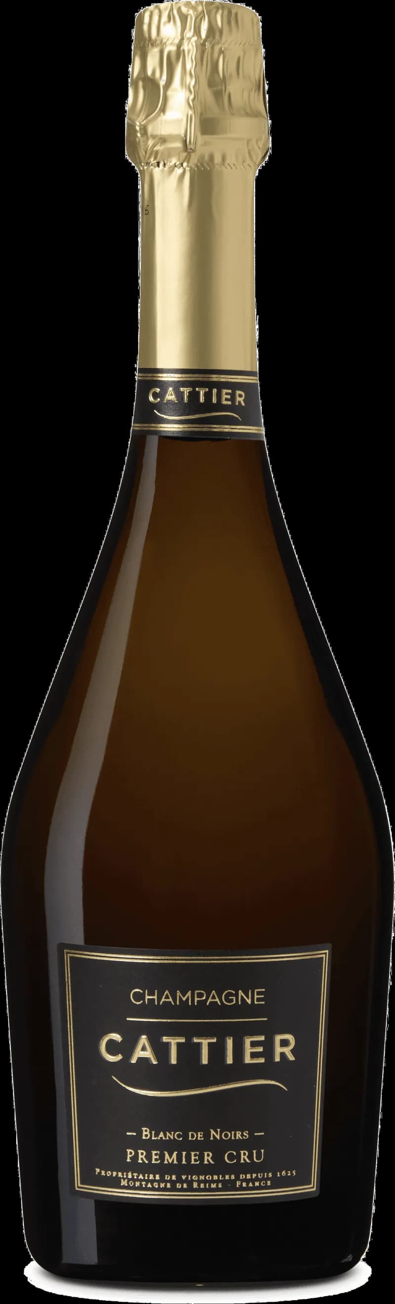 Flaska av Cattier mousserande vin mot en neutral bakgrund.