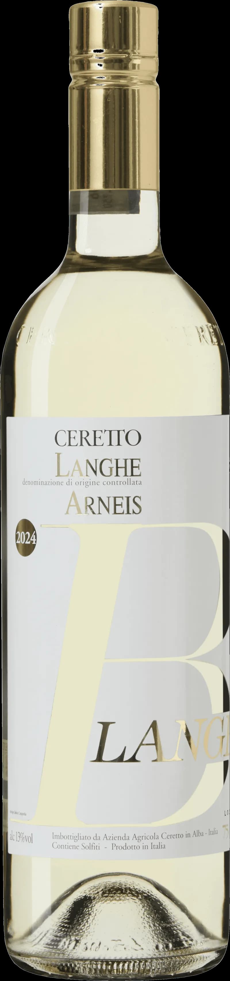 Flaska Ceretto vitt vin på bordet