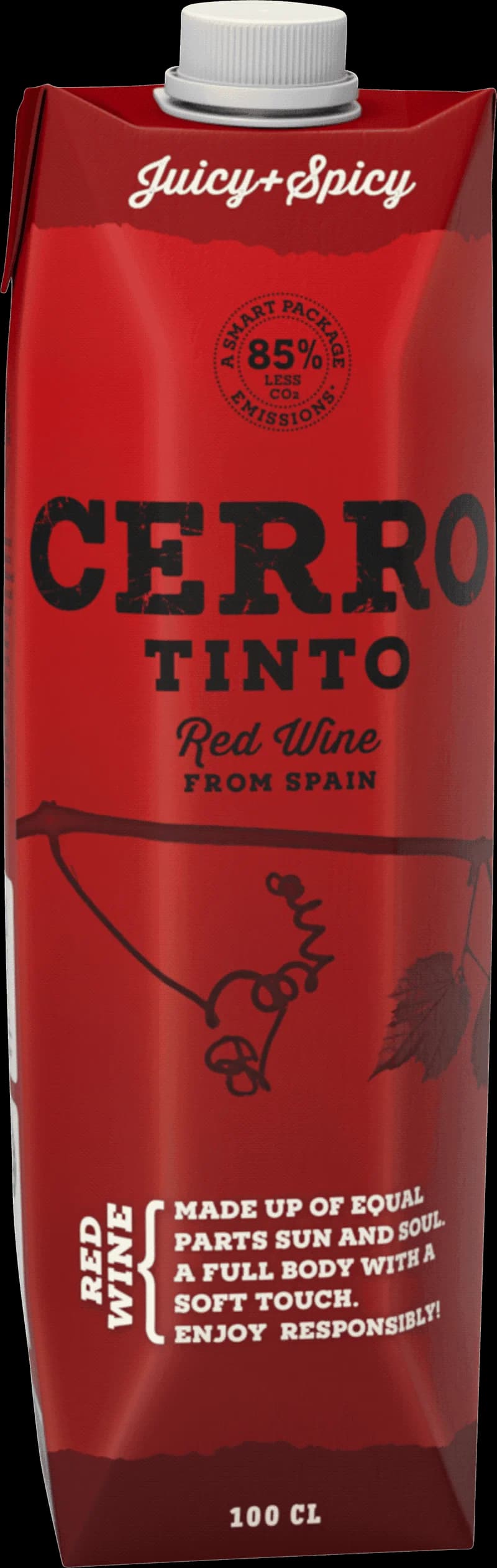 Flaska av rött vin Cerro Tinto på en bordsservering.