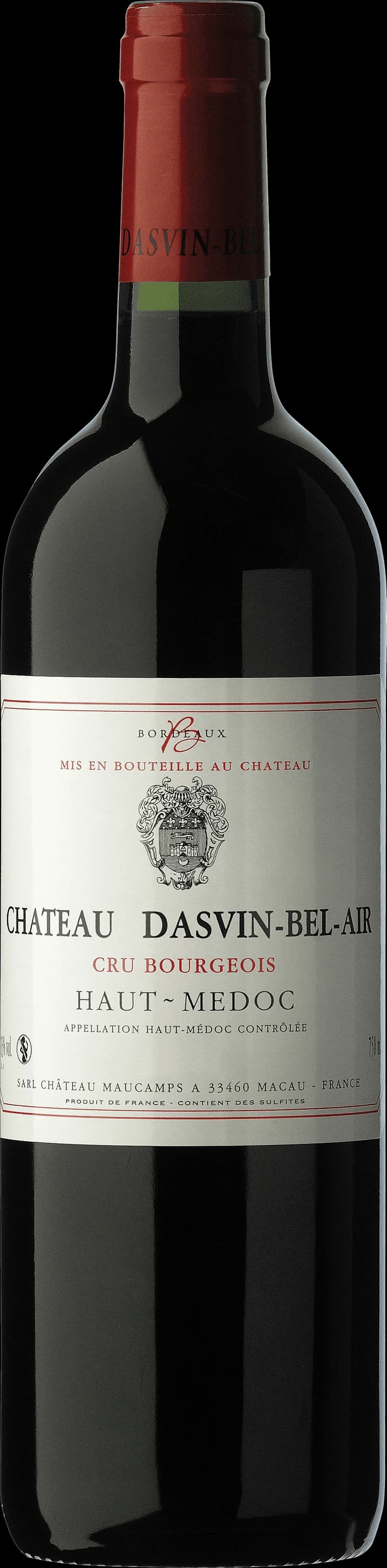 Château Dasvin rött vin i en flaska