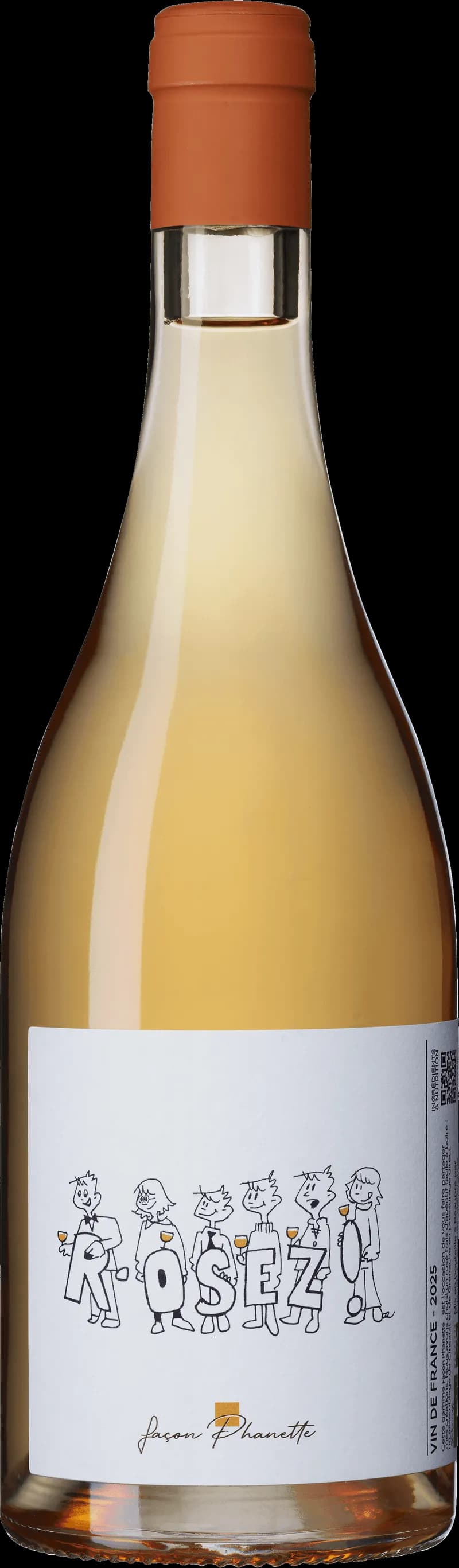 Flaska med Château de Beaupré rosévin mot ljus bakgrund