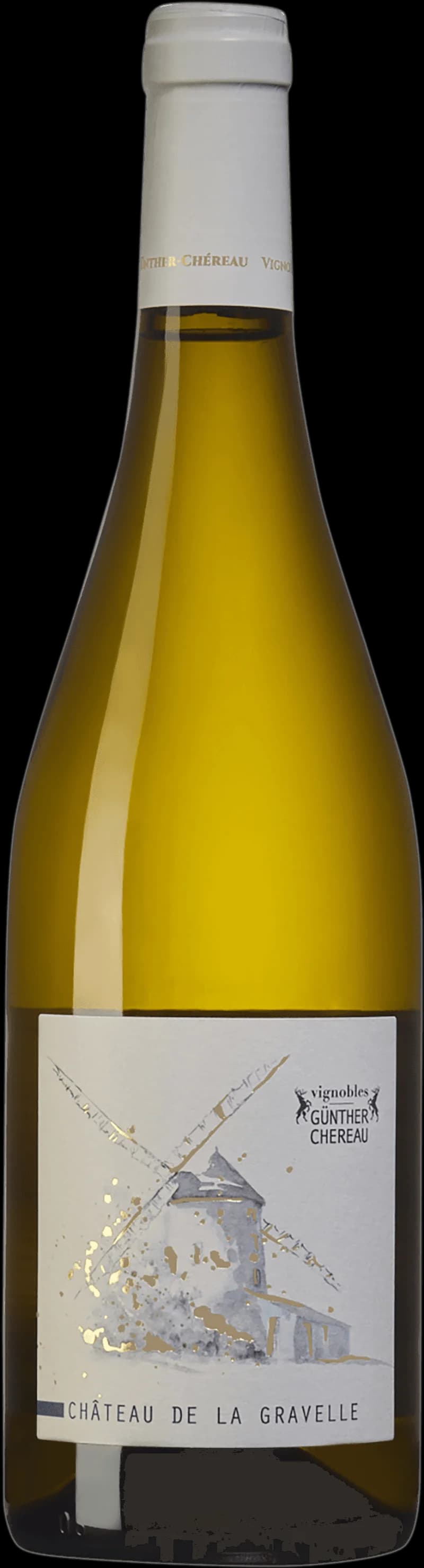 Flaska med vitt vin från Château de la Gravelle