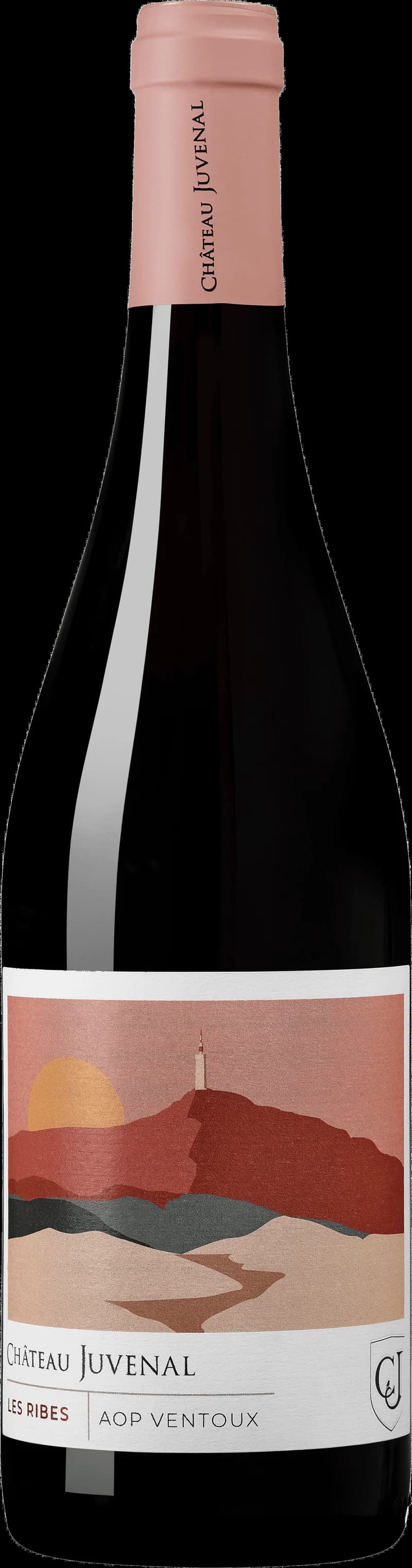Flaska av Château Juvénal rött vin mot en neutral bakgrund.