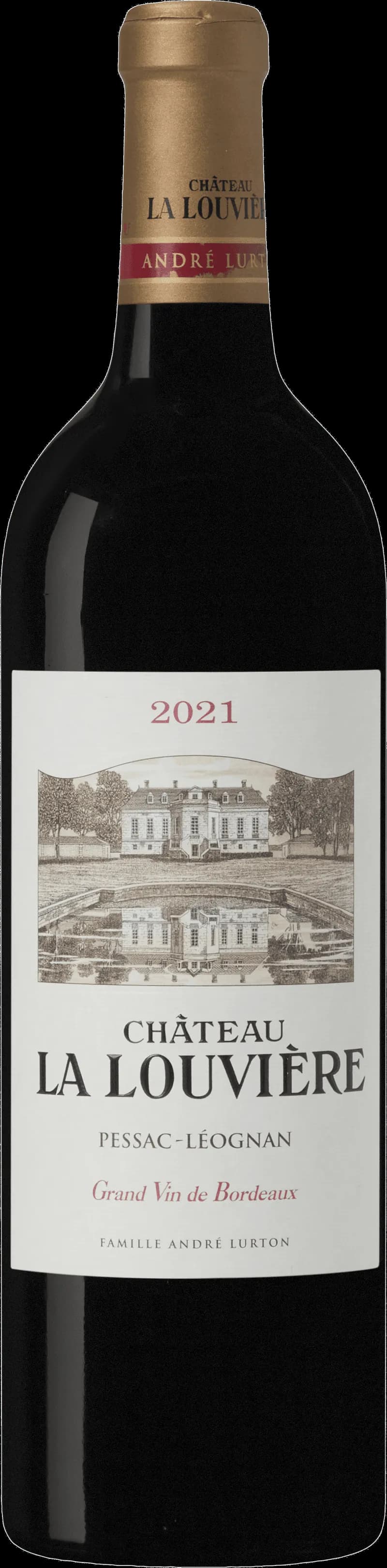 Flaska av rött vin från Château La Louvière