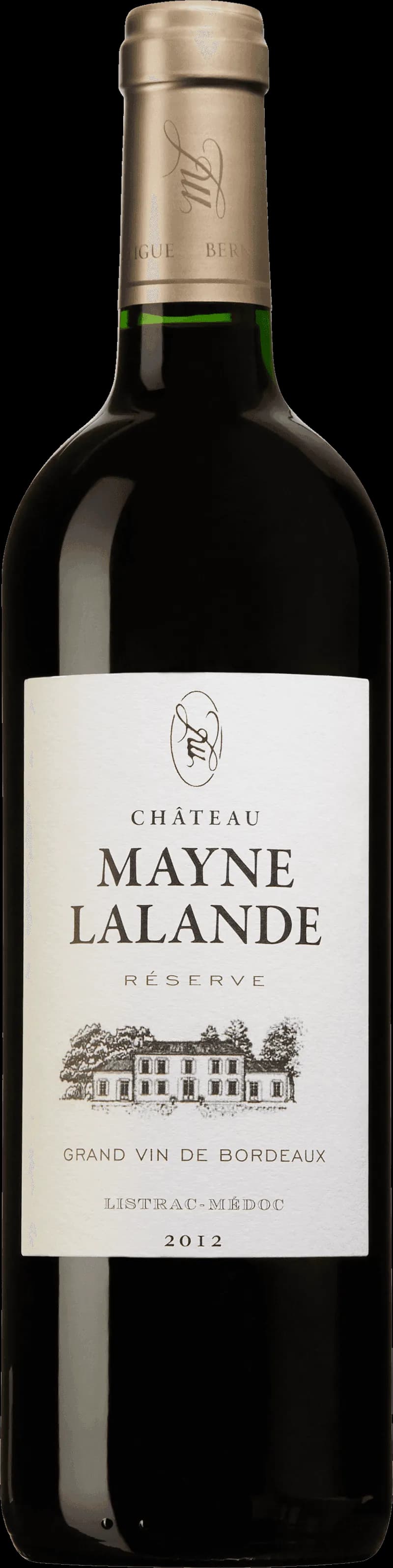 Flaska av rött vin från Château Mayne Lalande