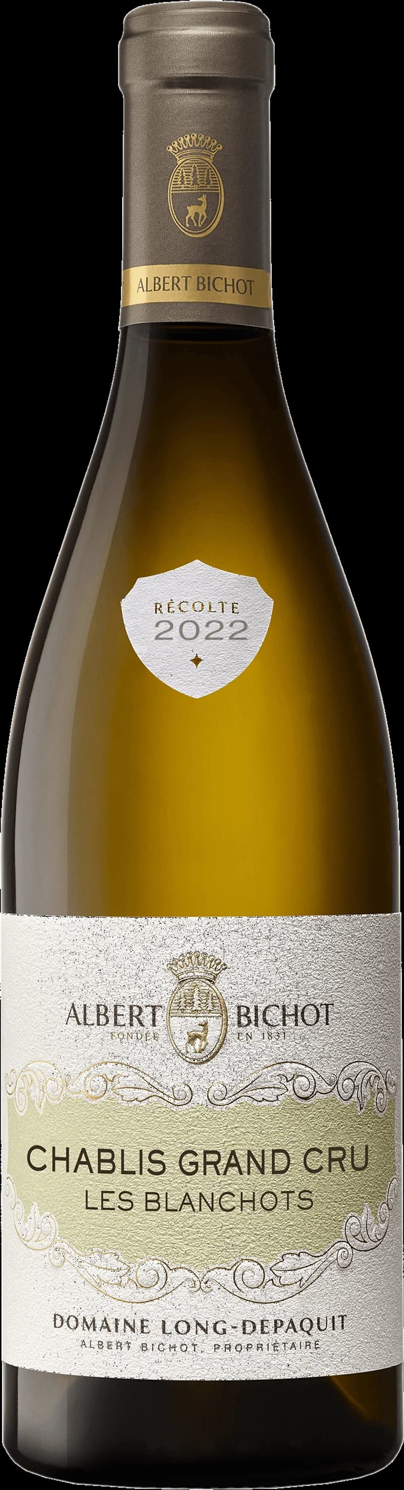Flaska Chablis Grand Cru Les Blanchots vitt vin från Bourgogne