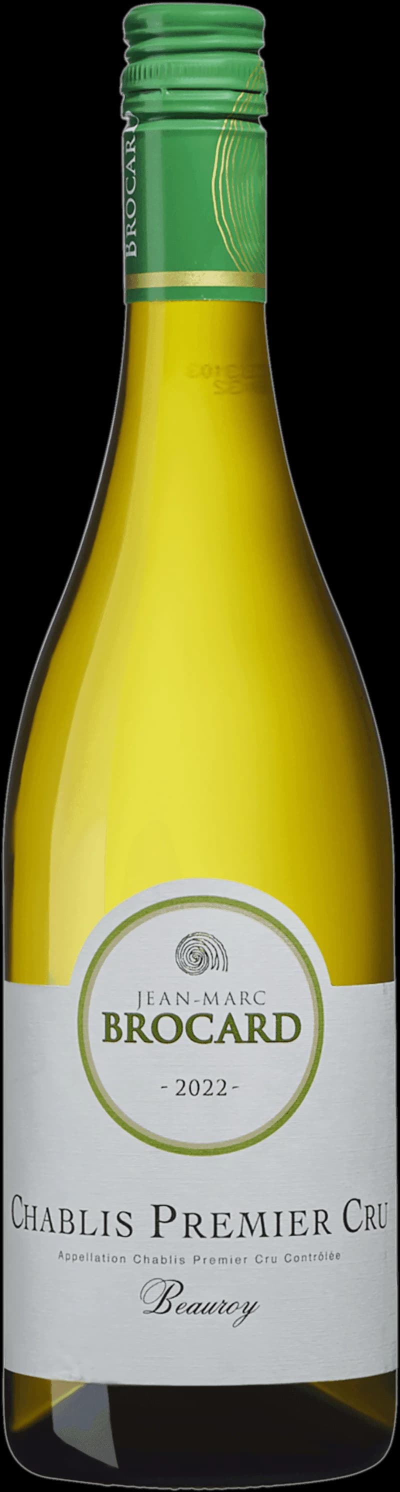 Flaska Chablis Premier Cru Beauroy vitt vin från Bourgogne