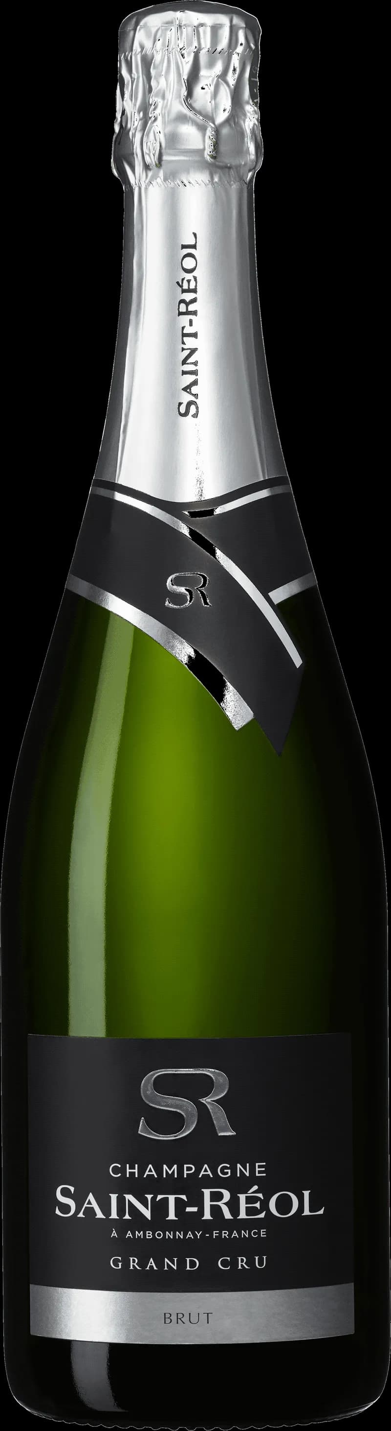 Champagne Saint Réol mousserande vin i champagneglas och flaska.