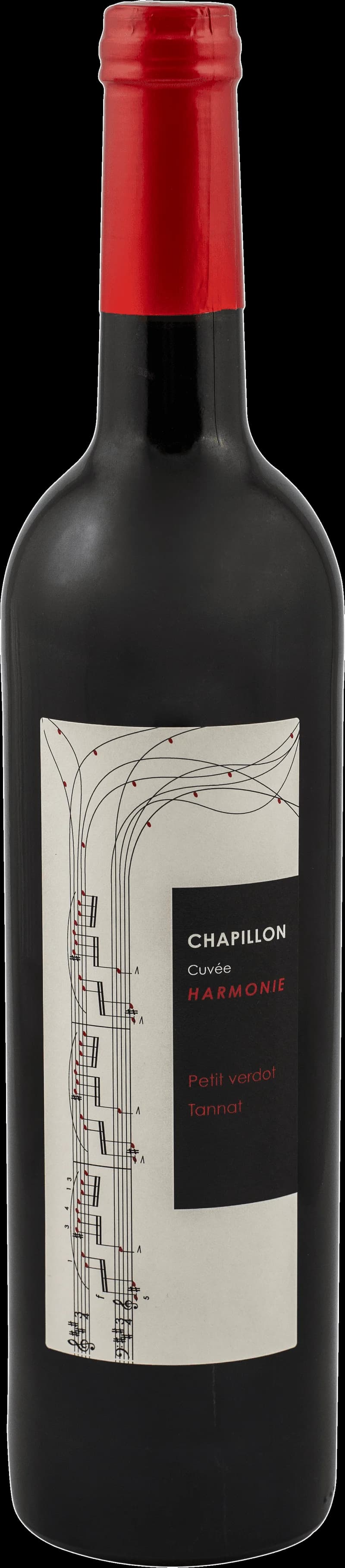 Flaska av rött vin från Chapillon