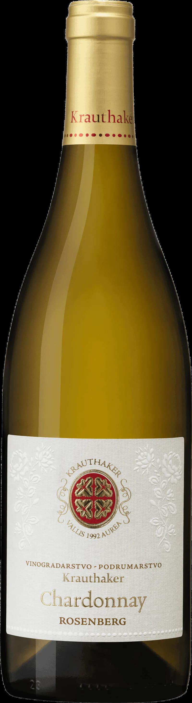 Ett glas chardonnay vitt vin på ett bord