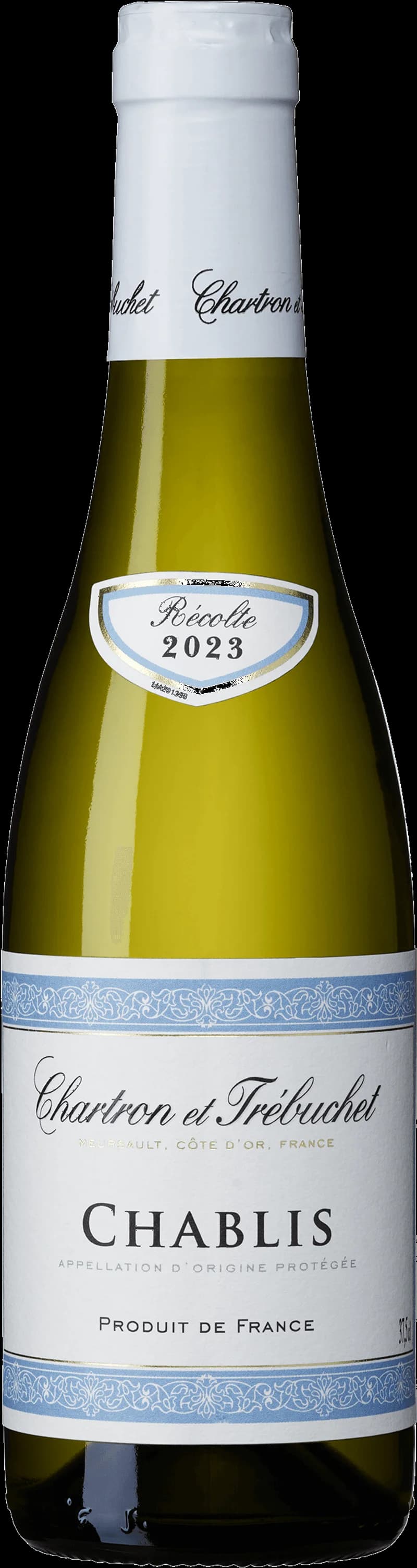Flaska av vitt vin från Chartron et Trébuchet