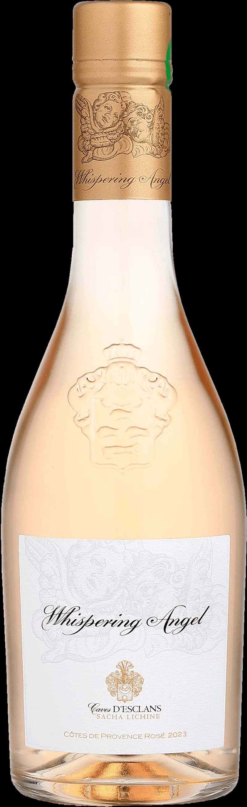 Flaska av Château d'Esclans rosévin mot ljus bakgrund