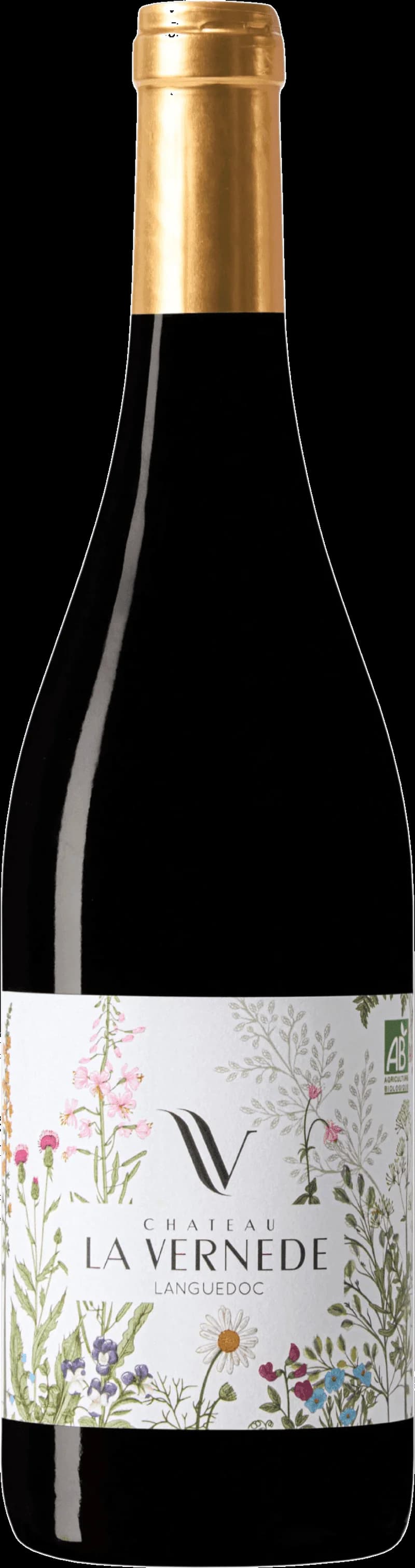 Flaska av rött vin från Château La Vernède