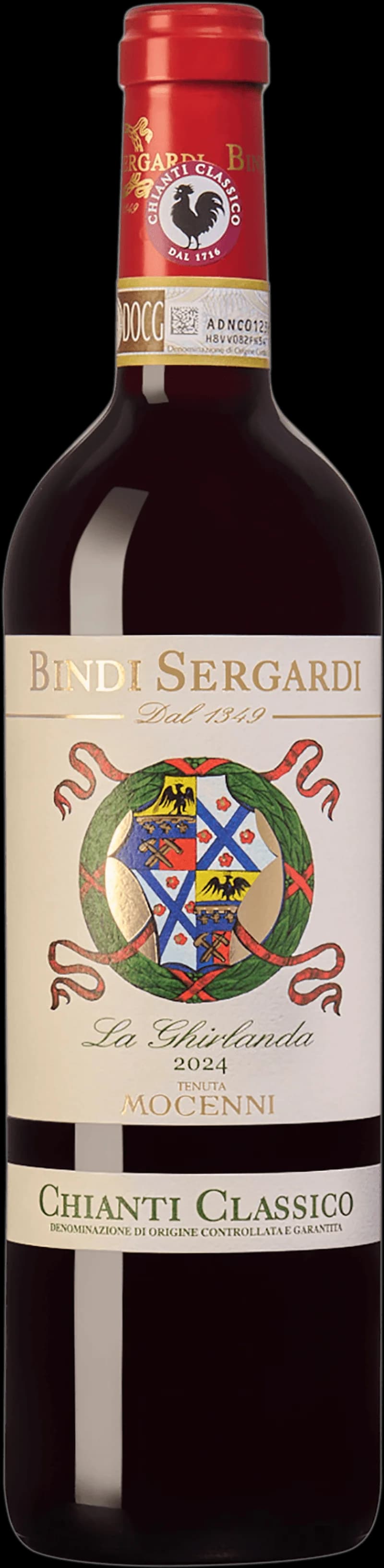 Flaska Chianti Classico rött vin mot neutral bakgrund