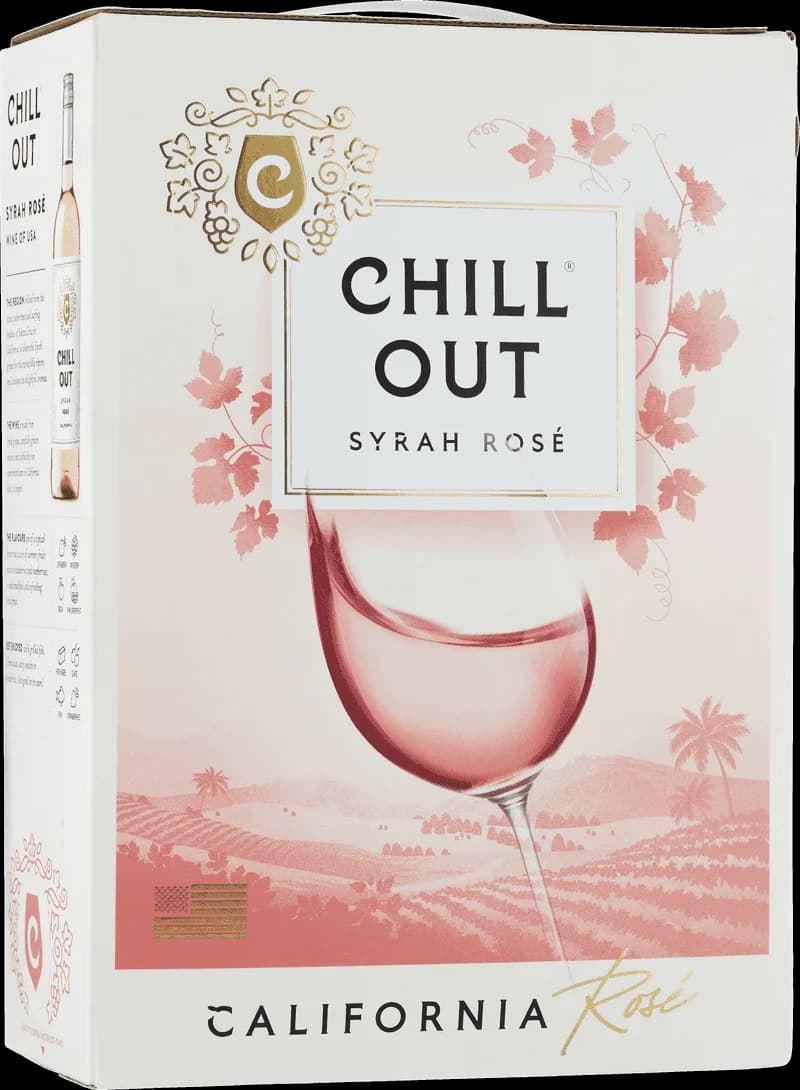 Flaska av Chill Out rosévin mot en ljus bakgrund