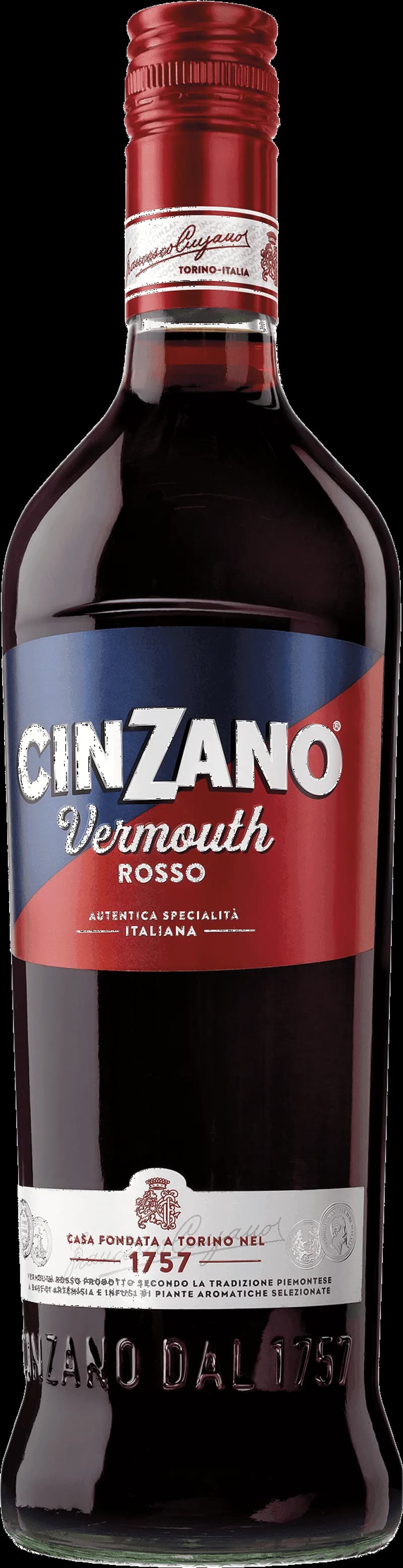 Flaska med Cinzano Vermouth på en bordsservering.