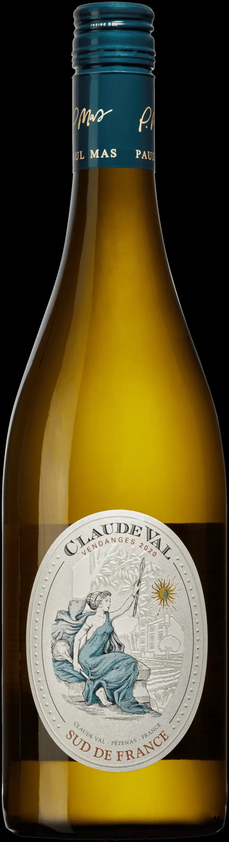 Flaska Claude Val vitt vin på bordet