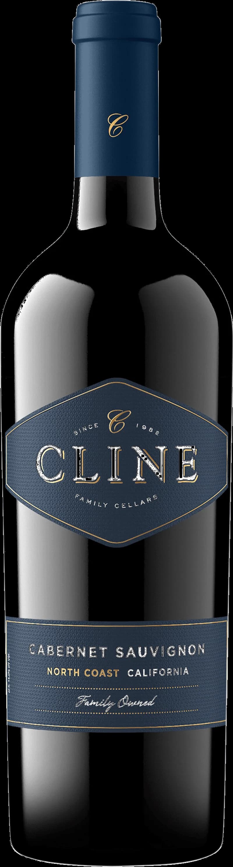 Cline rött vin i ett vinglas på en träbänk