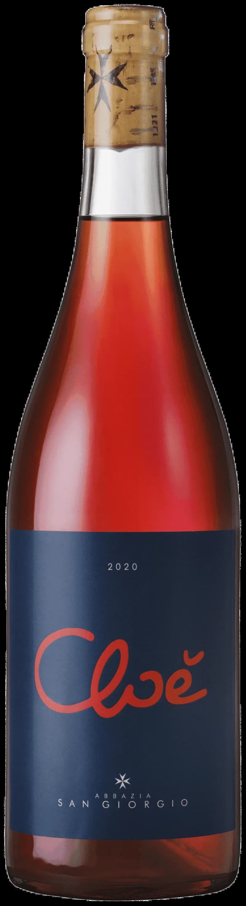 Flaska med Cloé rosévin mot en ljus bakgrund.