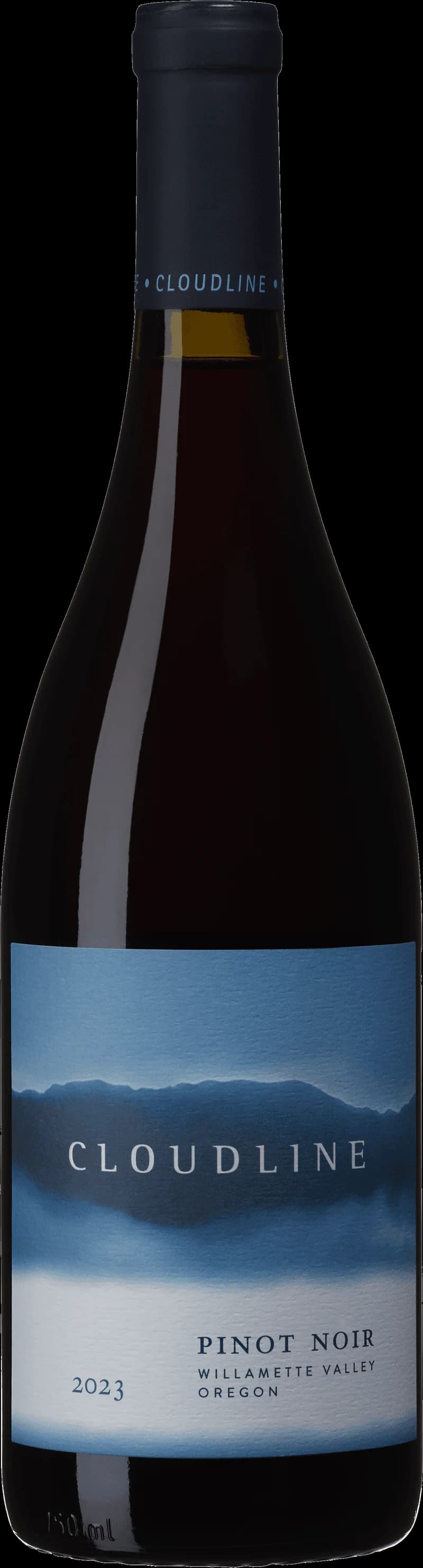 Flaska av Cloudline rött vin på en bordsservering.