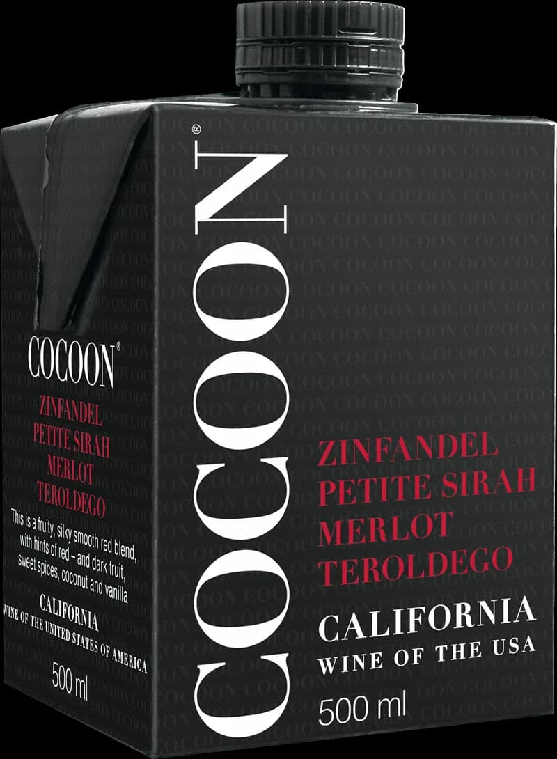 Flaska med rött vin från Cocoon