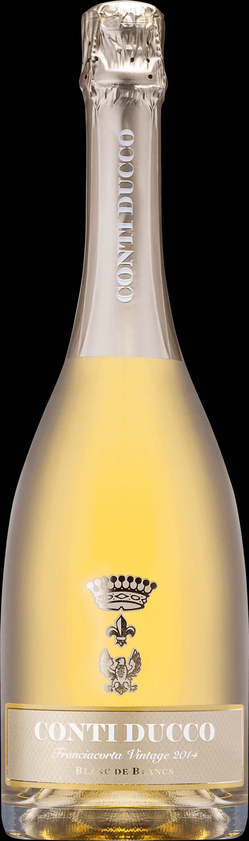 Flaska Conti Ducco mousserande vin med etikett.