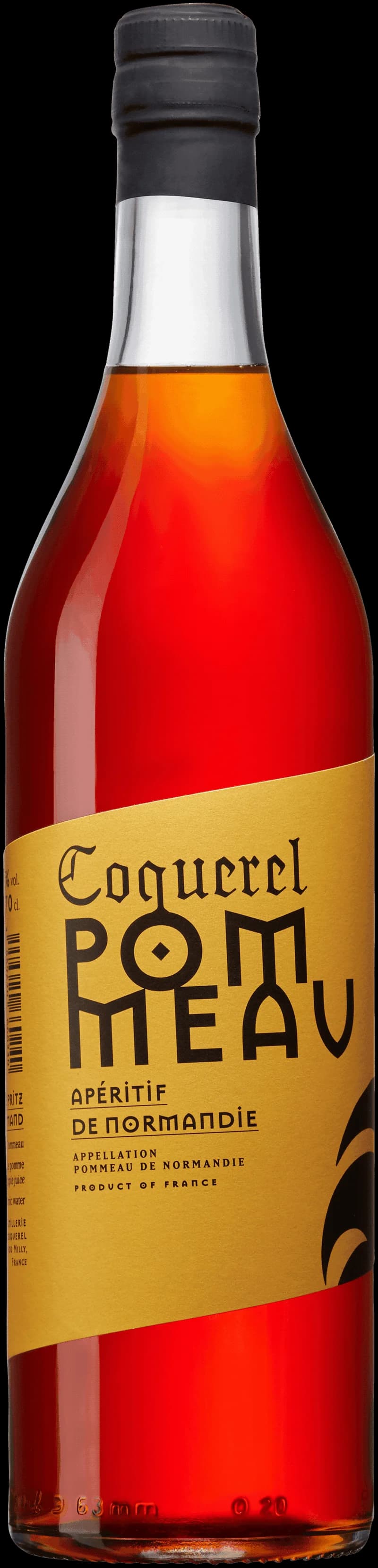 Flaska Coquerel aperitif på ett bord med glas