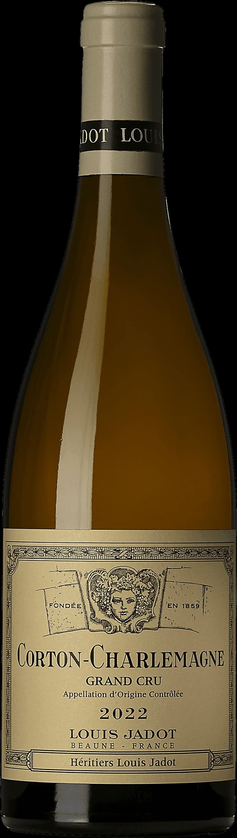 Flaska Corton-Charlemagne Grand Cru vitt vin från Bourgogne
