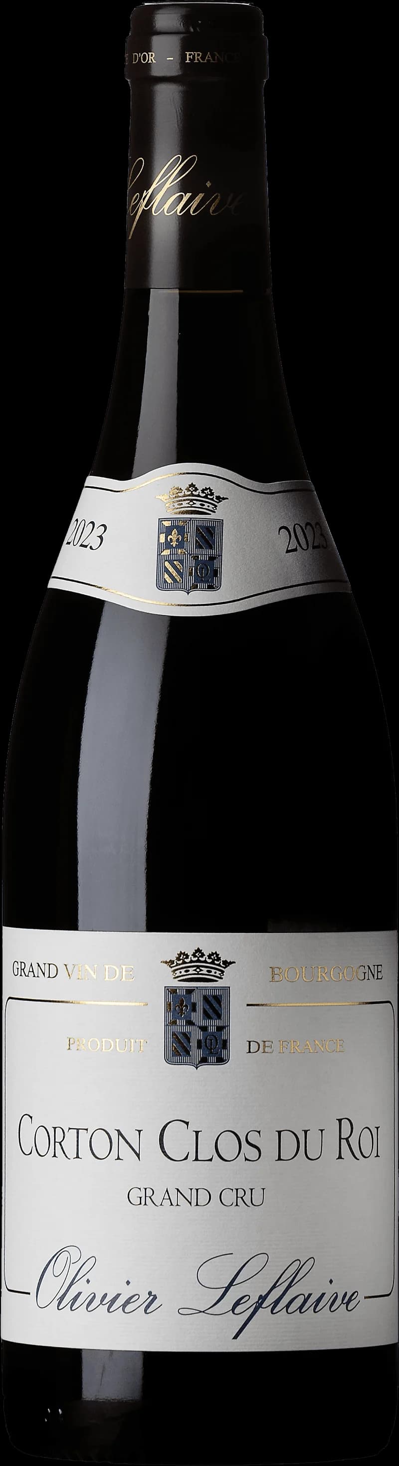 Flaska av rött vin Corton Clos du Roi Grand Cru från Bourgogne