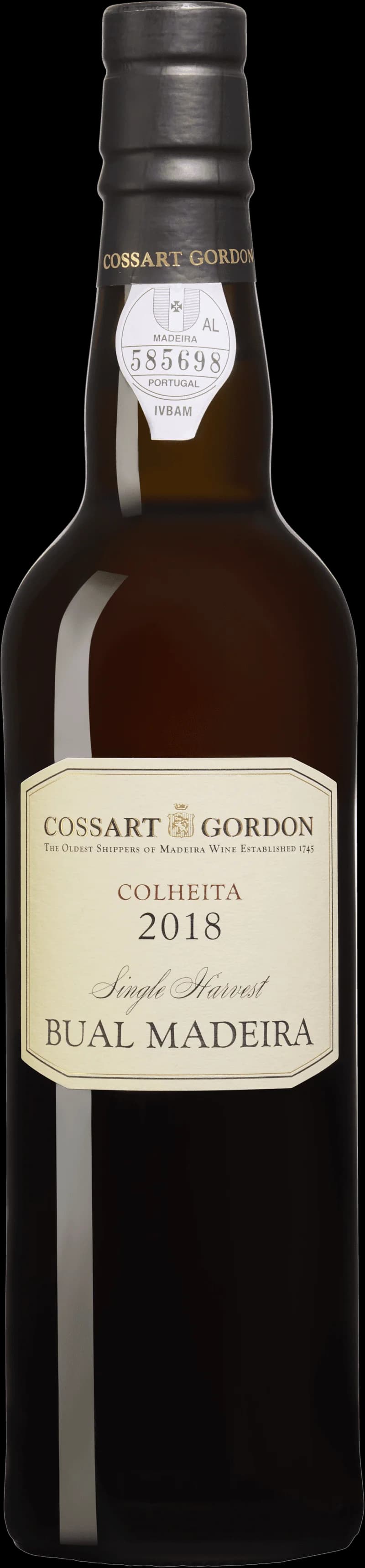 Flaska Cossart Gordon starkvin på bordet.