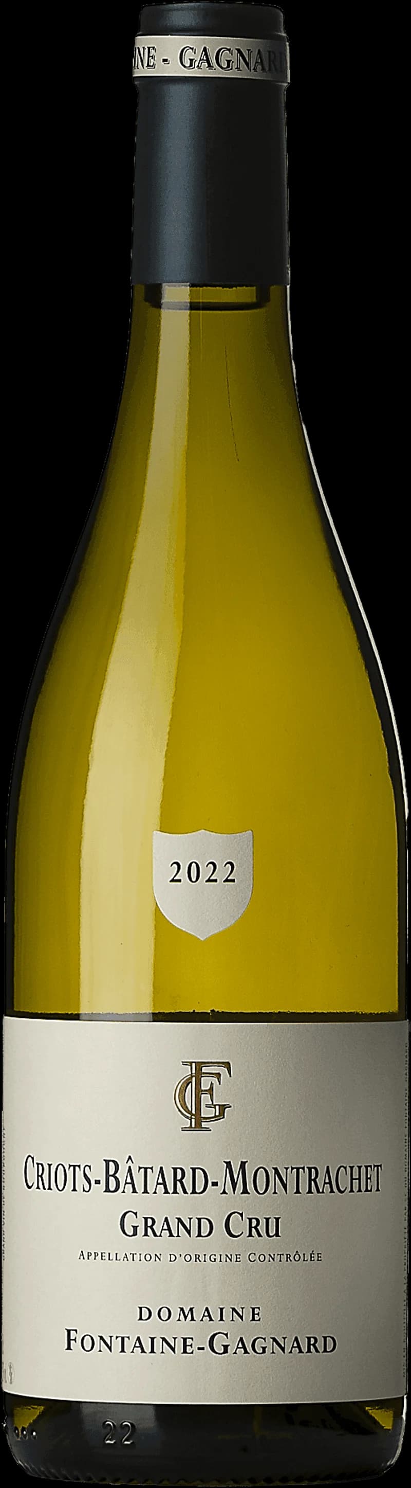 Flaska av vitt vin från Criots-Bâtard-Montrachet, en prestigefylld bourgogne.