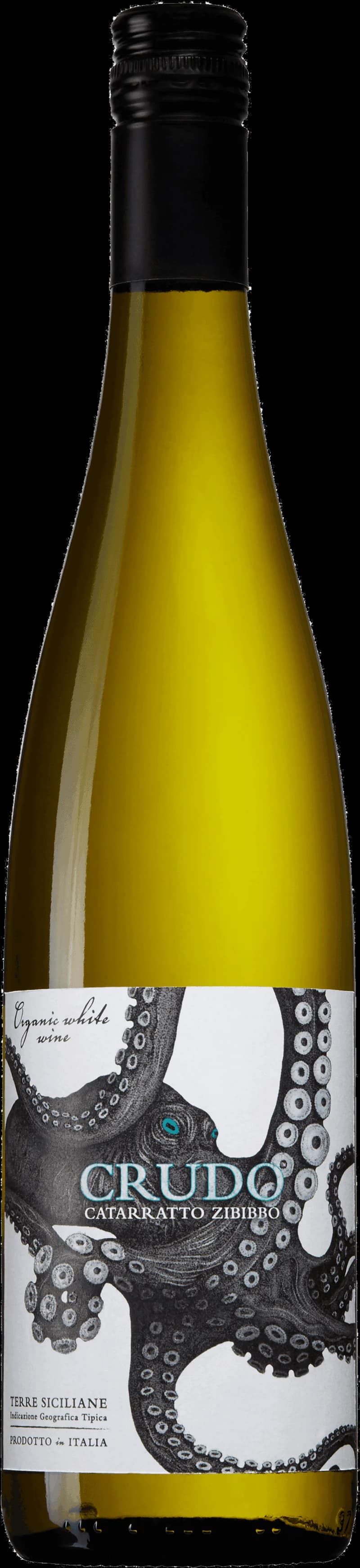 Tallrik med crudo av fisk och ett glas vitt vin.