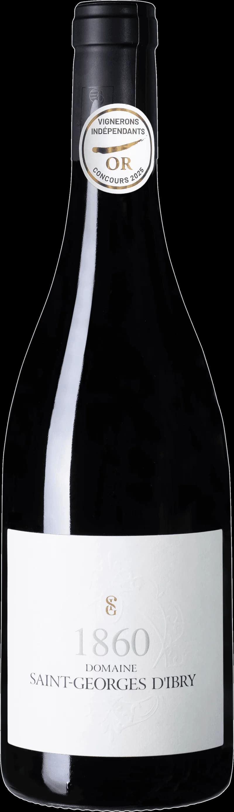 Cuvée 1860 rött vin i ett vinglas mot en mörk bakgrund.