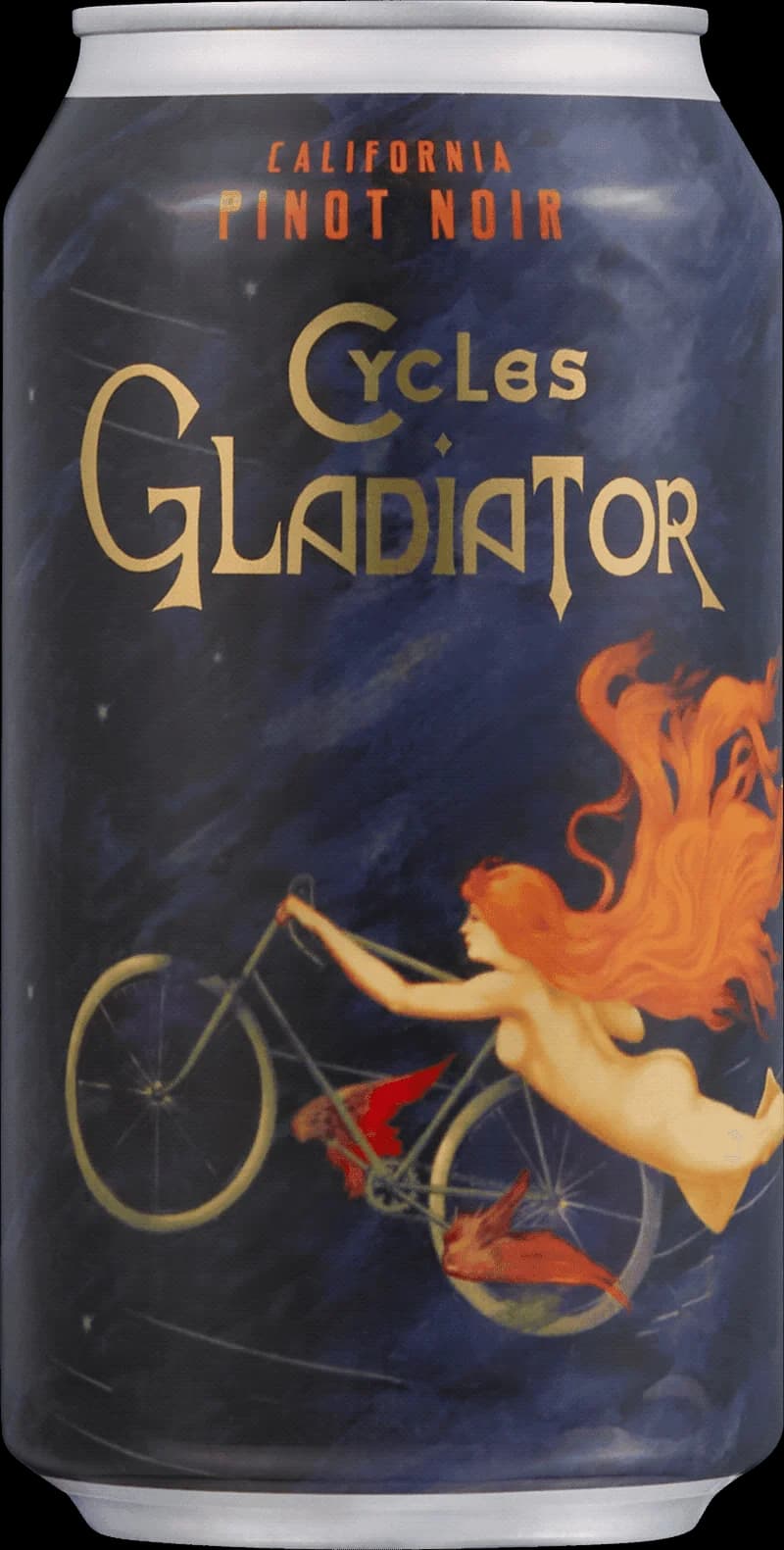 Flaska av Cycles Gladiator rött vin på vit bakgrund