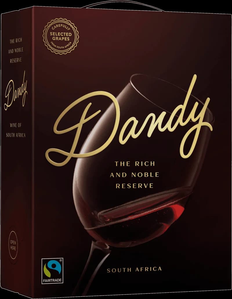 Flaska med rött vin från Dandy