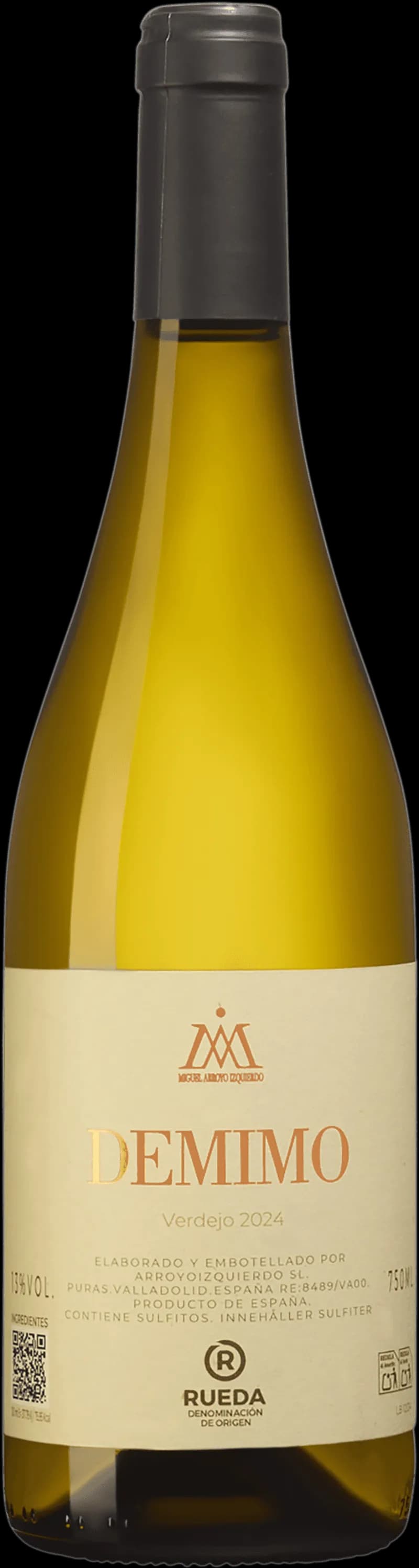 Flaska med vitt vin från Demimo
