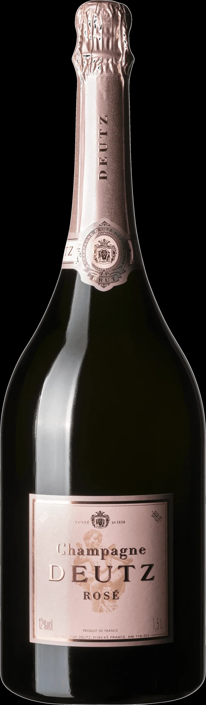 Flaska av mousserande vin från Deutz med etikett.