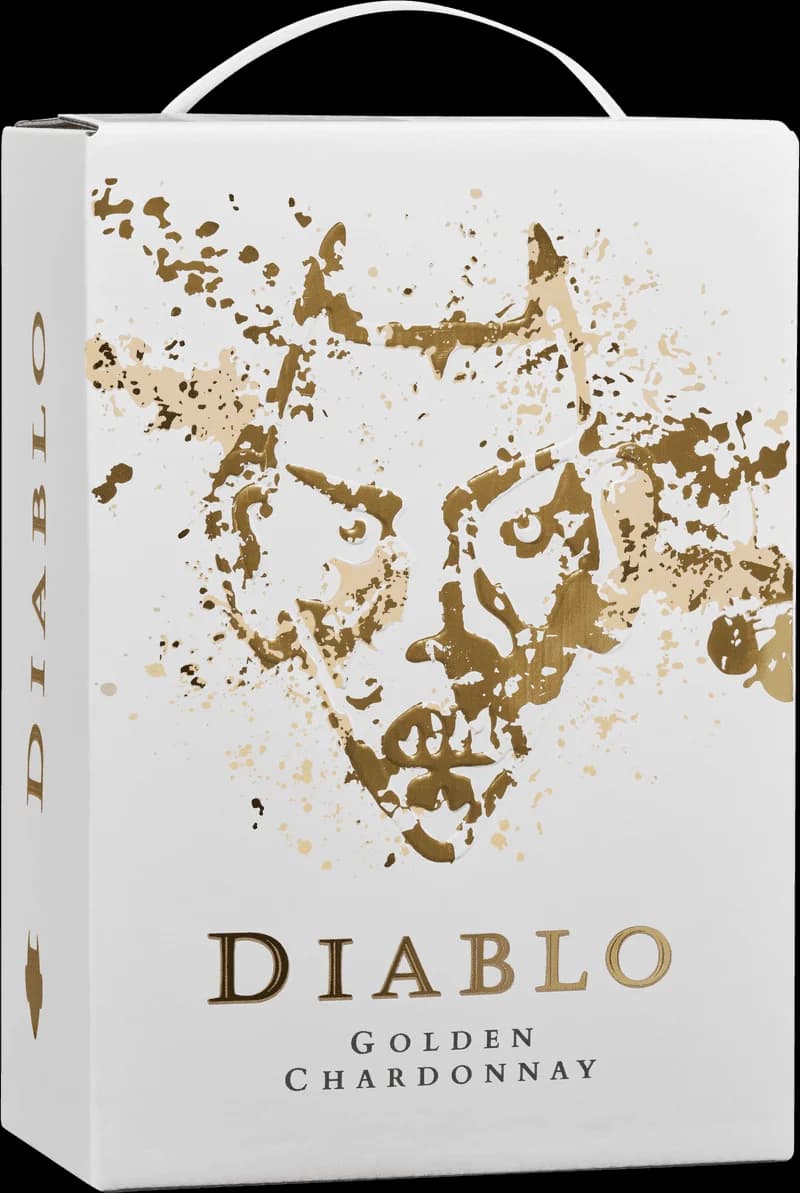 Flaska med vitt vin från Diablo