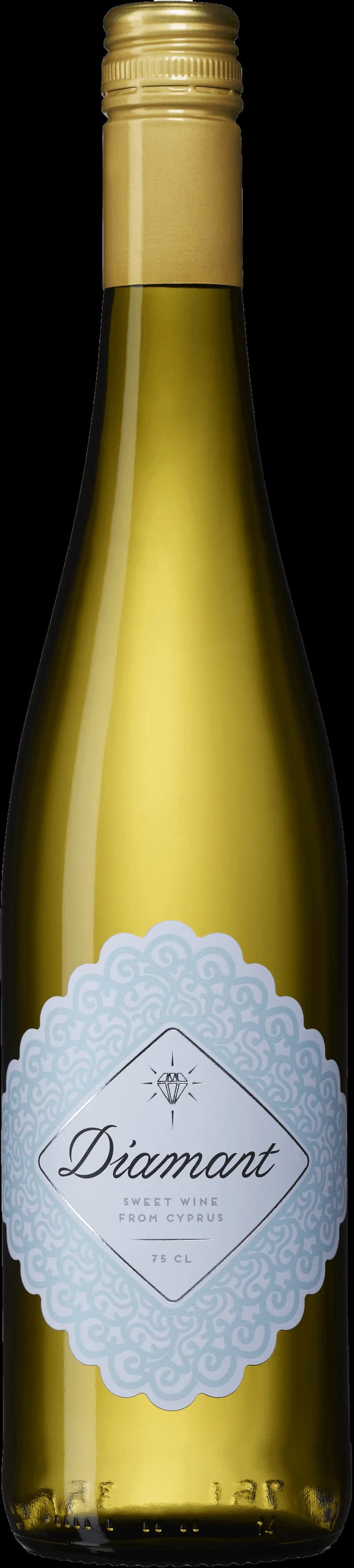 Flaska med vitt vin från Diamant