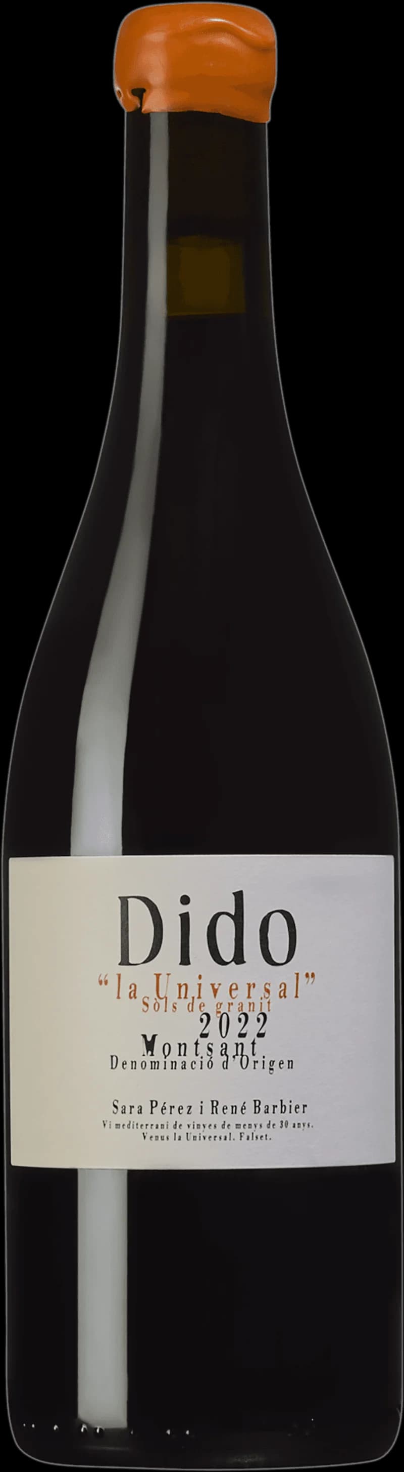 Flaska med Dido rött vin mot neutral bakgrund