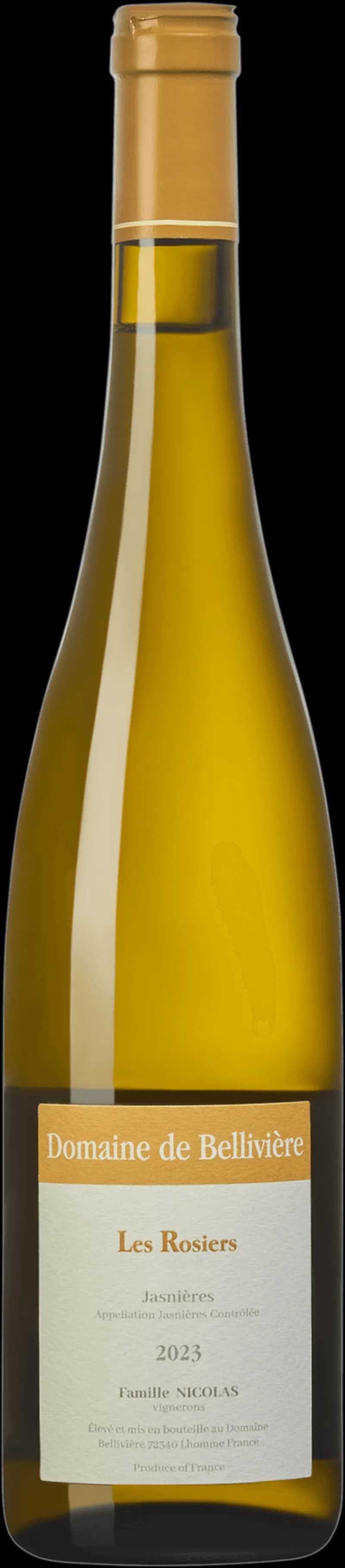 Flaska av vitt vin från Domaine de Bellivière