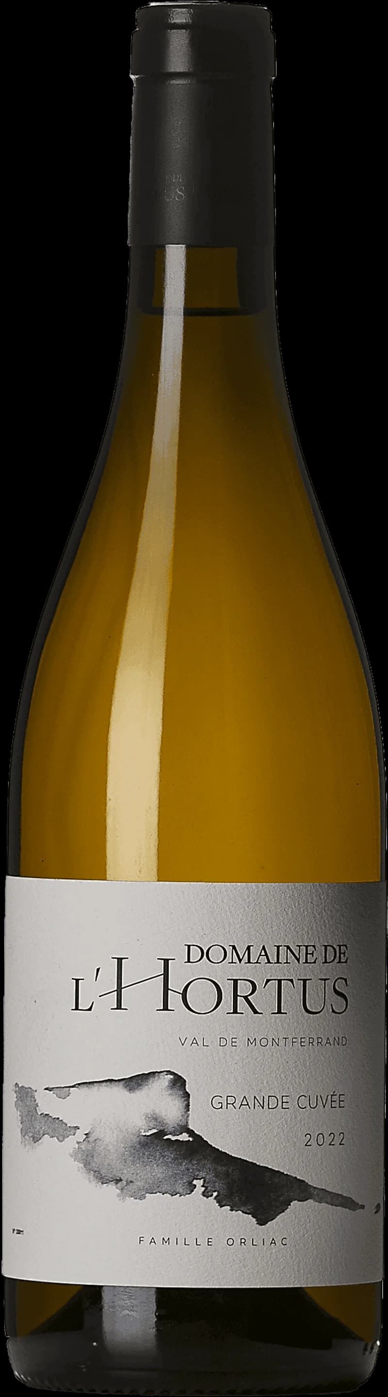 Flaska av vitt vin från Domaine de l'Hortus