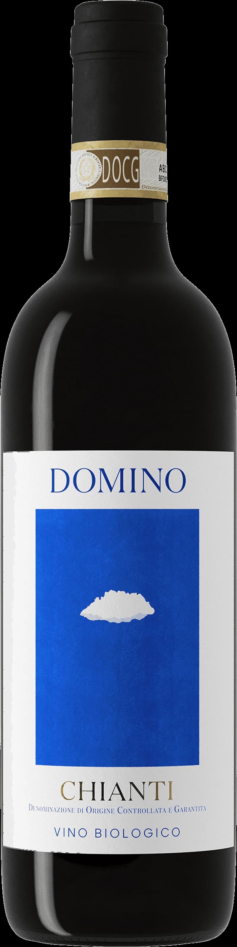 Flaska med Domino rött vin på en bordsservering.