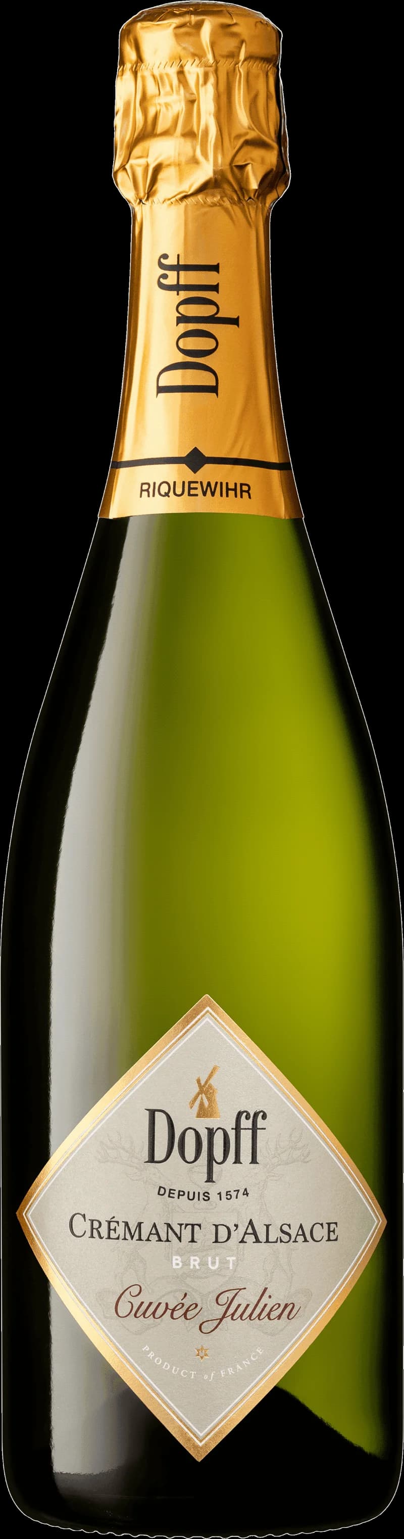 Flaska av mousserande vin från Dopff au Moulin