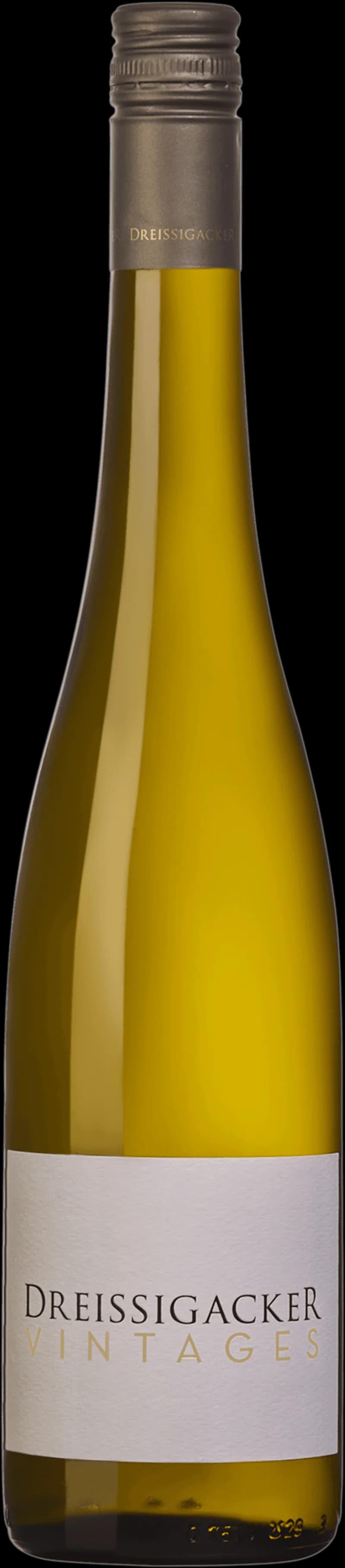 Flaska och glas med vitt vin från Dreissigacker