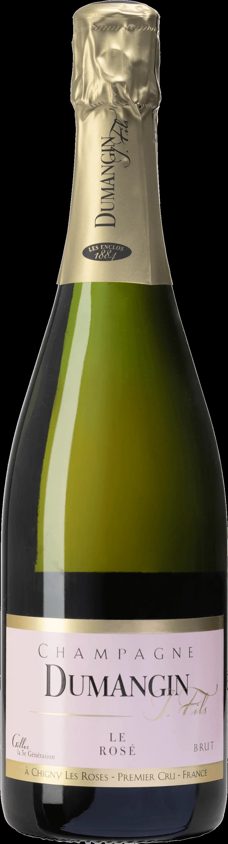 Flaska och glas med mousserande vin från Dumangin