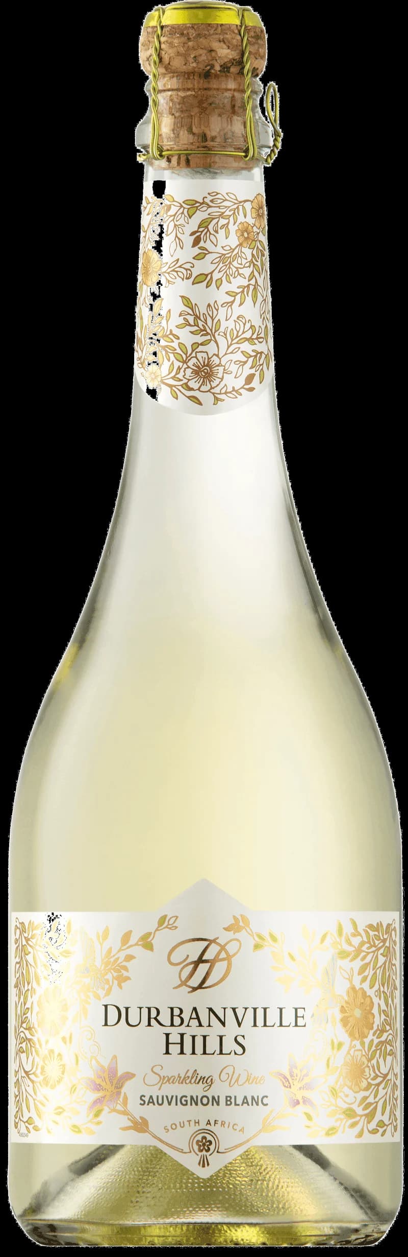 Flaska Durbanville Hills mousserande vin mot en ljus bakgrund.